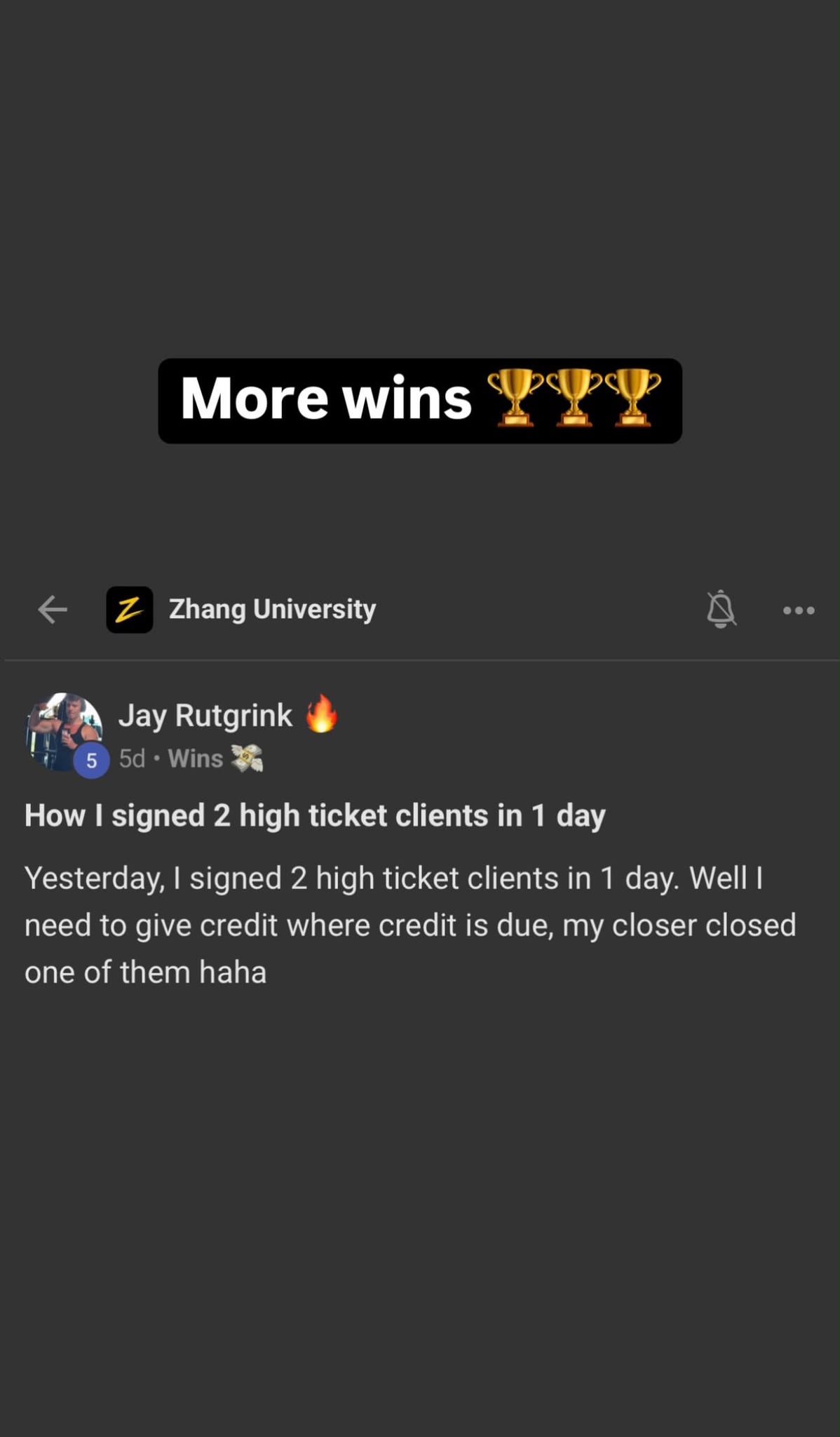 Sales Wizards client result